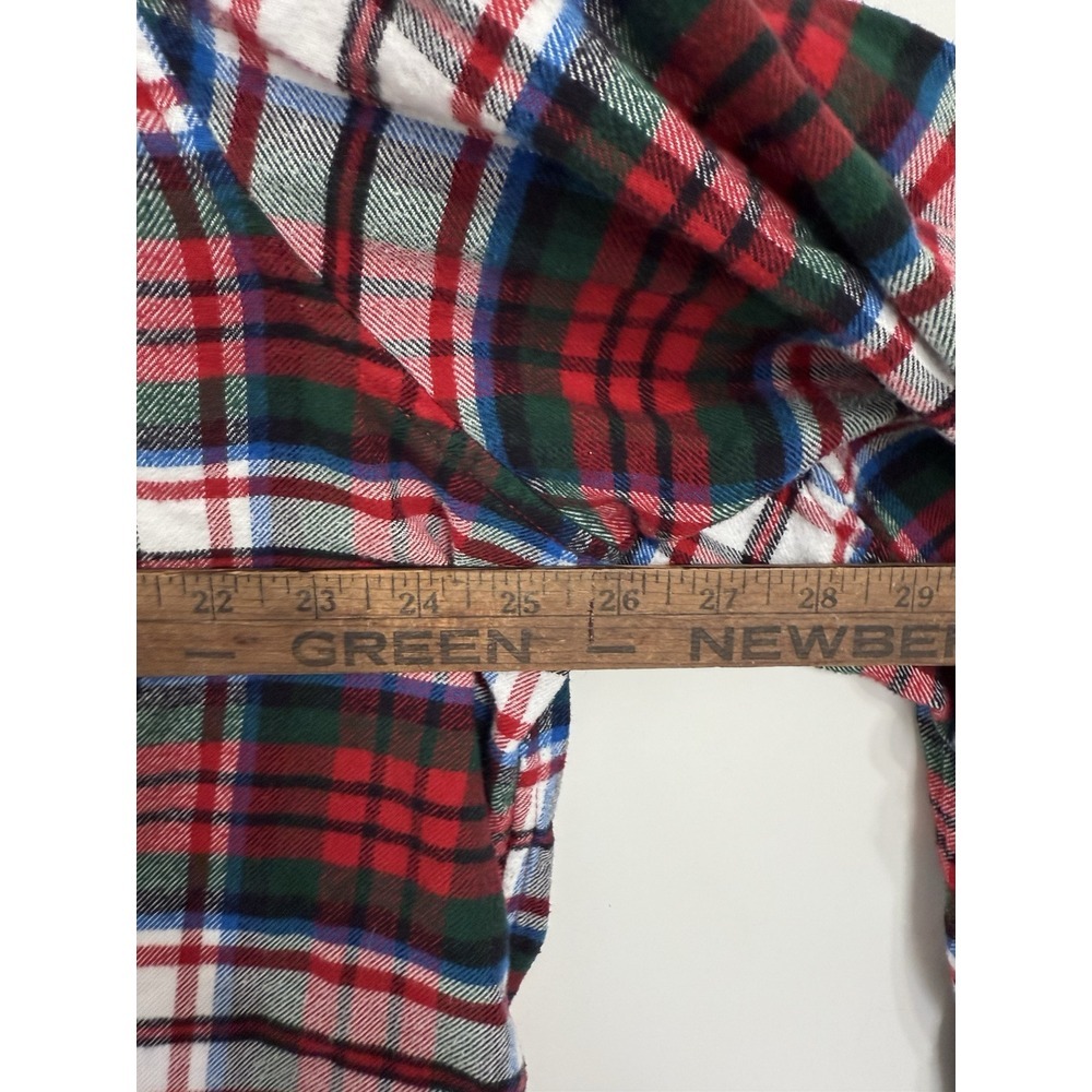 Lands End Women's Flannel Shirt Button Up Plaid 24w Red White‎ Blue Green - Picture 4 of 7